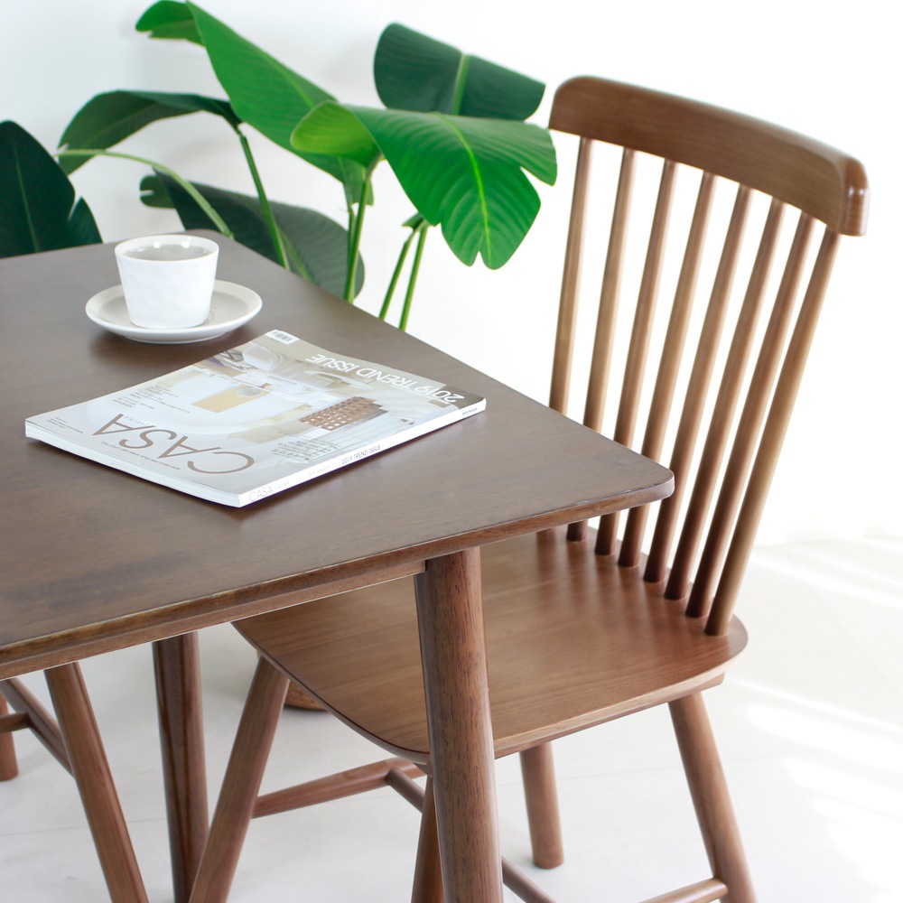 체어팩토리 토토체어 톤 디자인 고무나무 의자 원목 목재 인테리어 식탁의자 - 월넛