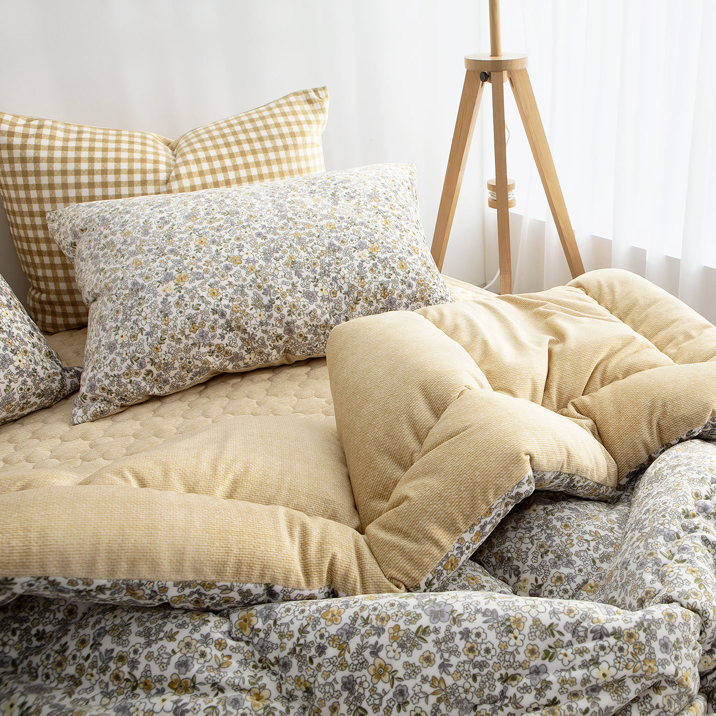 [신상품]이블랑 1mm 초극세사 차렵이불세트 스윗 2colors - 01. 스윗 베이지_03) 이불베개패드세트 SS