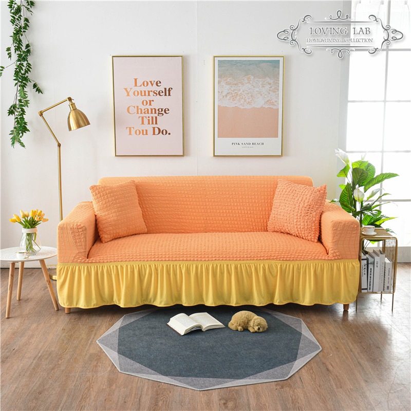 러빙랩 파코니 프릴 쇼파커버 로맨틱 소파 1-4인용 커버 15colors - 1인용_오렌지