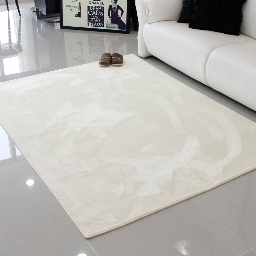 메르시데코 터치미 먼지없는 극세사 사계절 단모 러그 카페트 4color 5size - 아이보리_100X150 