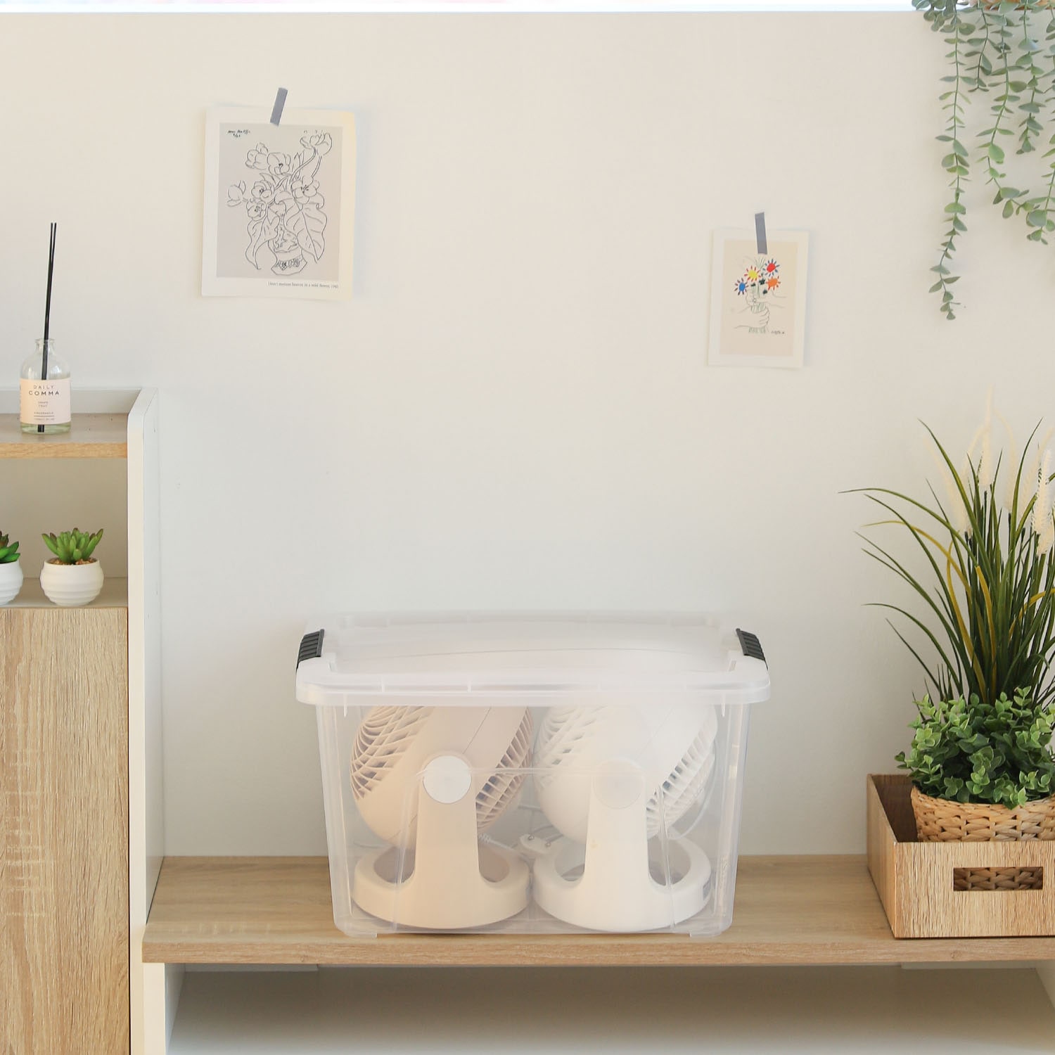 아이리스코리아 국내생산 투명 리빙박스 옷 이불 수납 소품 정리함 4size 버클형 1개 - 39L 1개