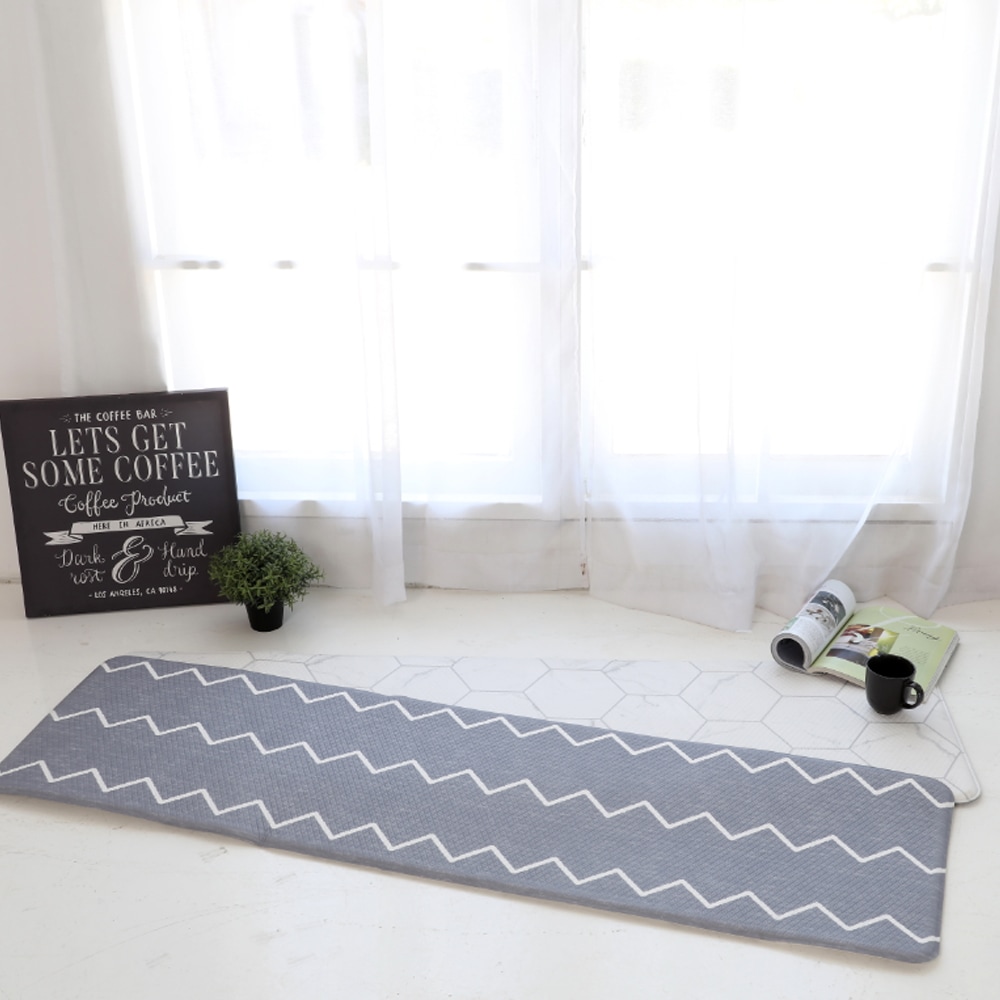 충무몰 PVC 인디언마블 양면쿠션 주방매트 14T (소/중/대/특대) 다용도매트 - 대 122x46x1.4cm 