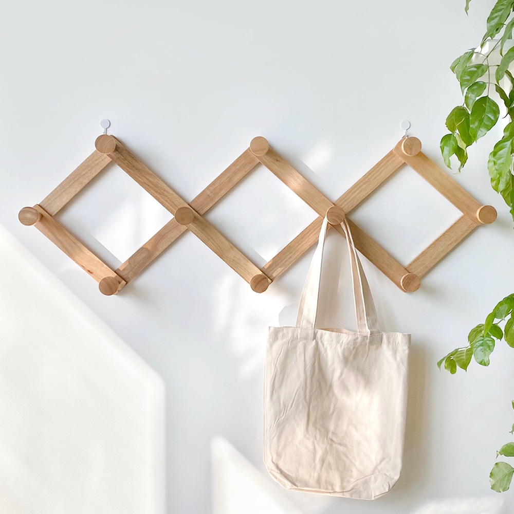 [오늘출발] [신상품] 더담고 자바라 옷걸이 납작형 벽걸이 10구 ( 자취방 원룸 가정 업소용 행거 모자걸이 가방걸이 ) - L 사이즈 (대표사진)