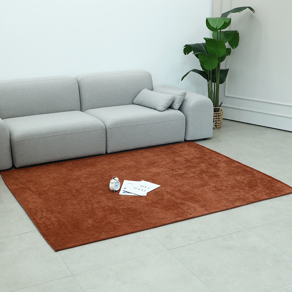 [오늘출발] [신상품] 미조데코 먼지없는 방수 이지케어 워셔블 거실 러그 카페트 6colors 4size - 버건디브라운_170X230