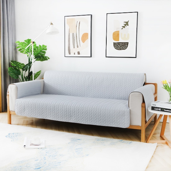 리빙모어 쇼파패드 완전방수 쇼파커버 소파패드매트 2인용 3인용 4인용 파로마 - 파로마 B 일체형-L_스카이실버(196150cm)