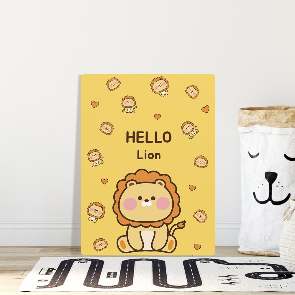 [오늘출발] [신상품] 오홀리브 접이식 액자테이블 헬로 라이언 3size - 중(72x48) N18_헬로 라이언_27cm기본다리