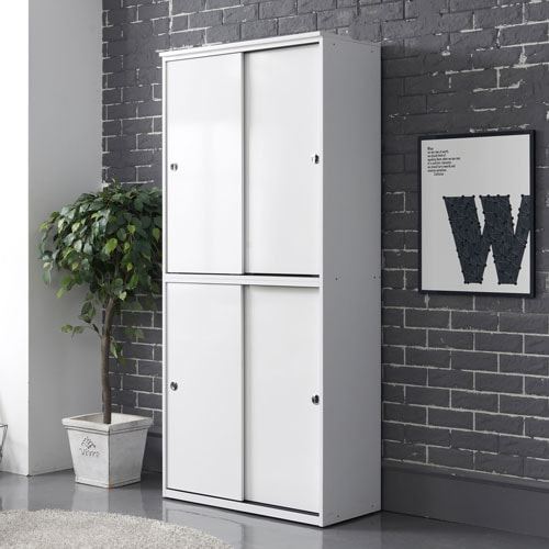 유니우드 파모스 미닫이 슬라이딩 다용도 2000 수납장 3colors - 화이트 