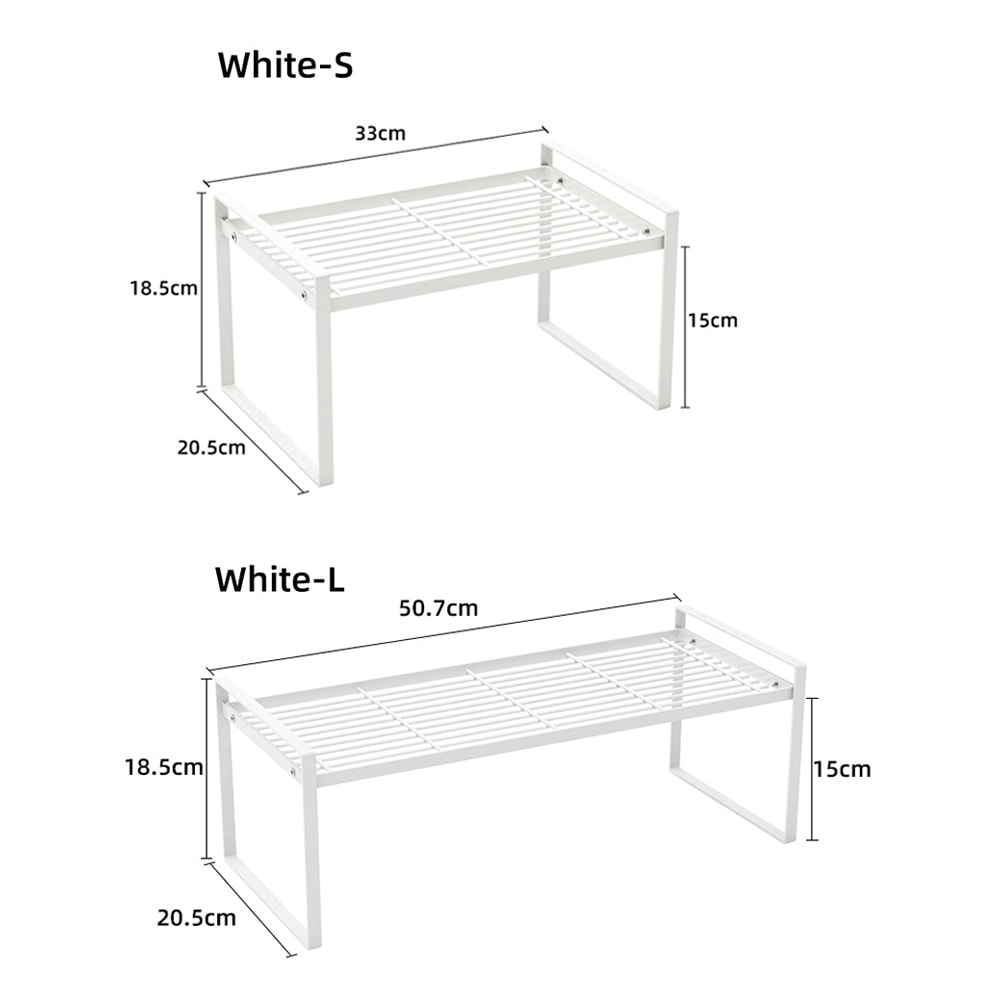 권스 적층 가능 주방 후라이팬 냄비 그릇 접시 씽크인 선반 싱크대 하부장 정리 정리대 주방선반 - 적층형 일반선반 대형 화이트