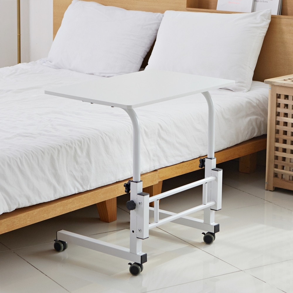 [오늘출발] [신상품] 제이피스토어 프리미엄 이동식 높낮이조절 테이블 간이 쇼파 미니 침대용 책상 침대 위 보조 60x40 - 프리미엄화이트-60x40
