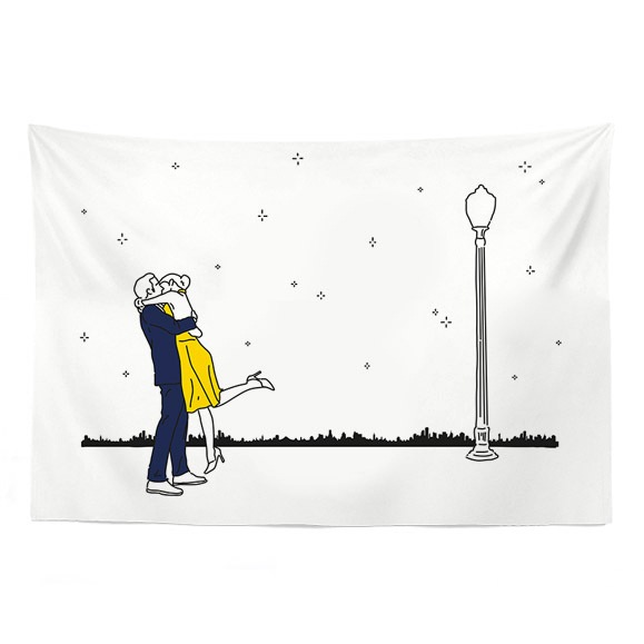 어가네닷컴 영화 라라랜드 드로잉 패브릭포스터 가리개커튼 (가로형) 5size - PW-N01 라라랜드 XS 60cm x 40cm