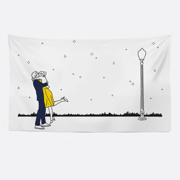 어가네닷컴 영화 라라랜드 드로잉 패브릭포스터 가리개커튼 (가로형) 5size - PW-N01 라라랜드 XL 300cm x 180cm