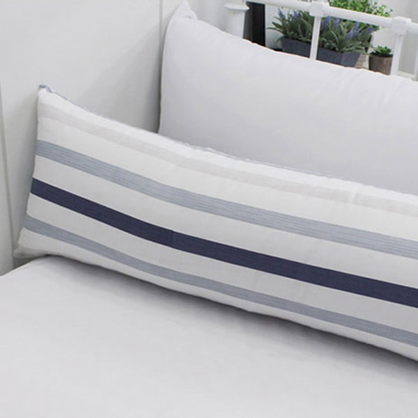베드앤데코 쿨스킨 선염시어서커 바디필로우 (솜포함) - 35x150cm_라인네이비 