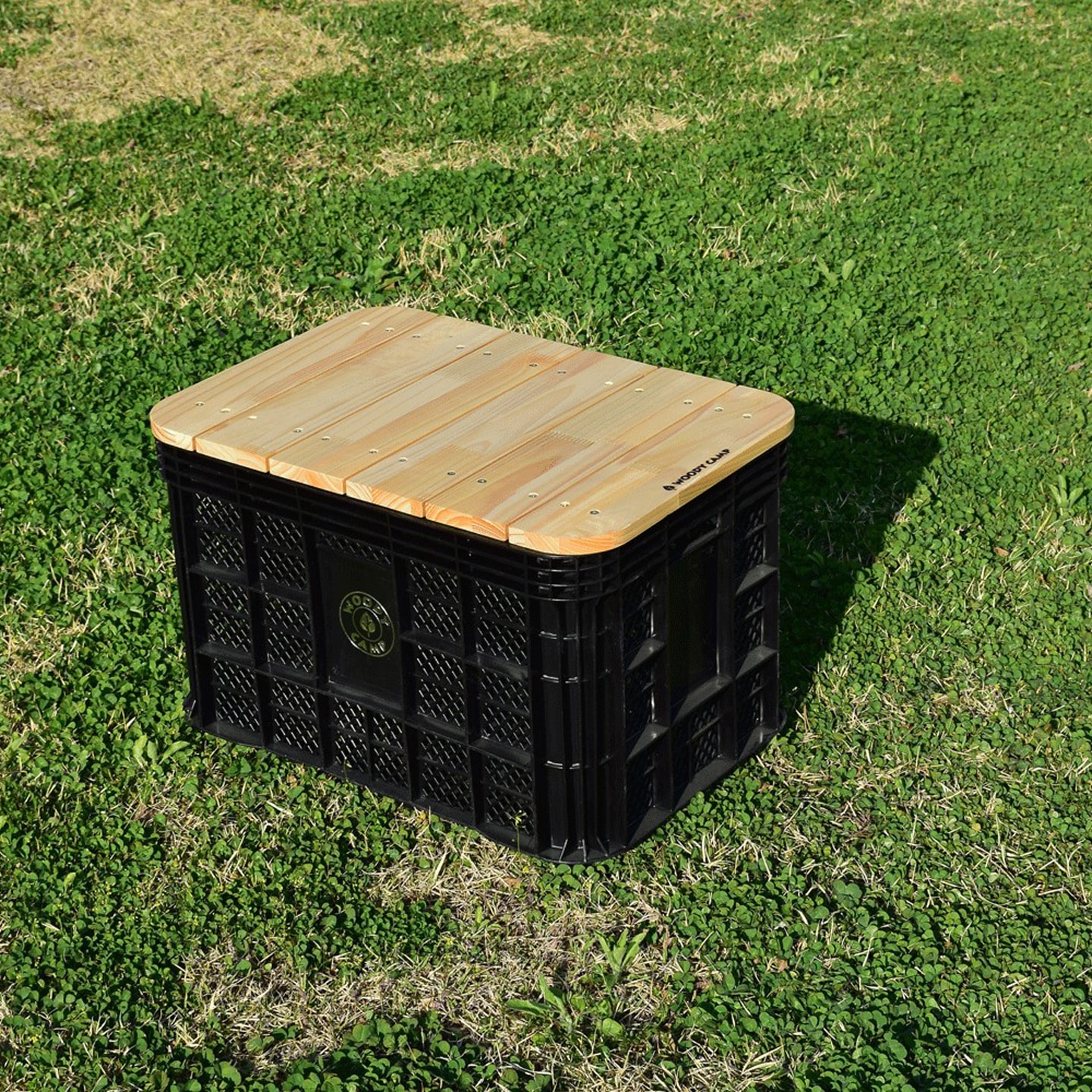 우디캠프 캠핑박스 운반박스 우드상판 - 미송집성 하부보형 내츄럴상판