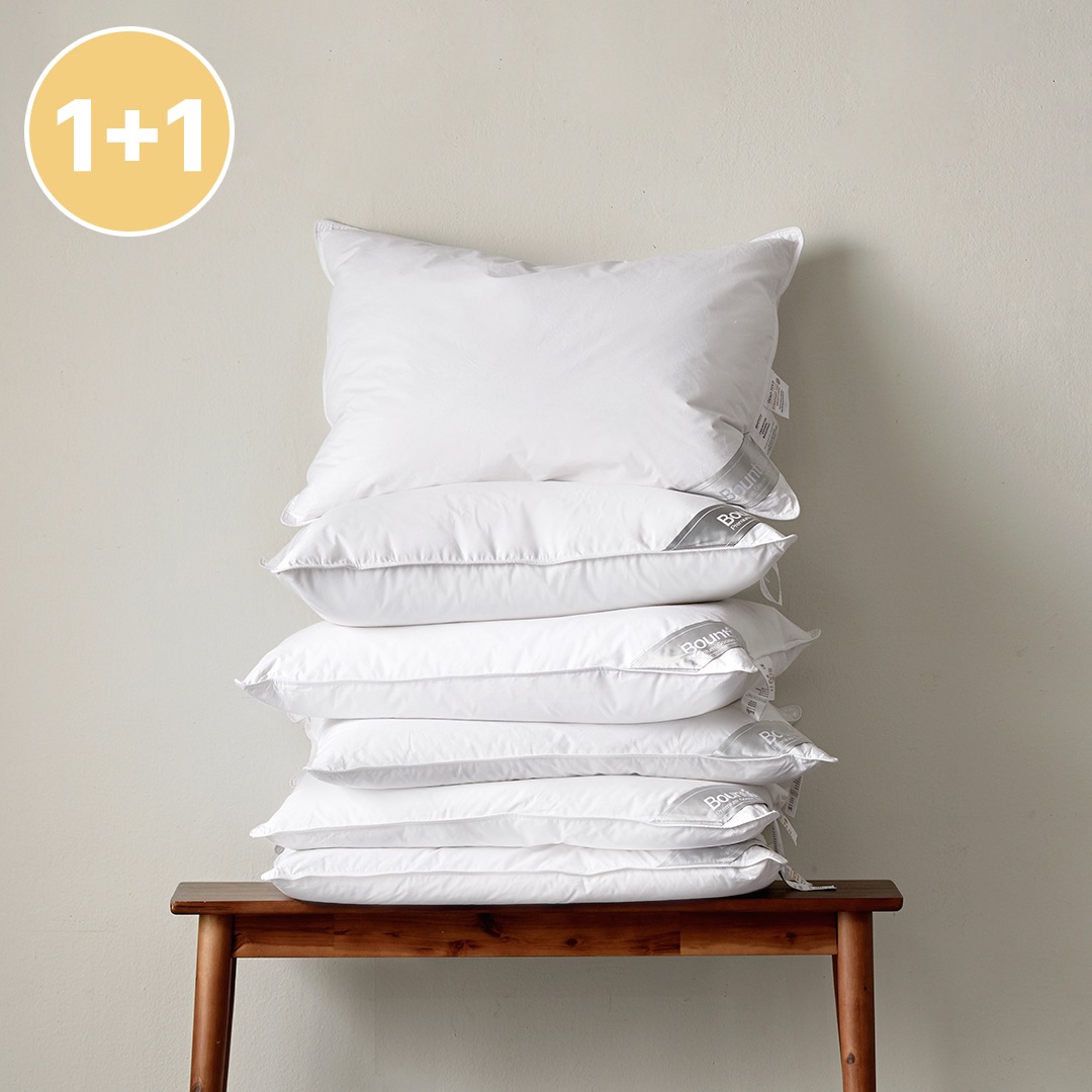 [오늘출발] [신상품] 바운티풀 1+1 호텔베개 구스다운 스탠다드 높이별 6종 - 1+1 : 구스베개 스탠다드 1100g / 보통