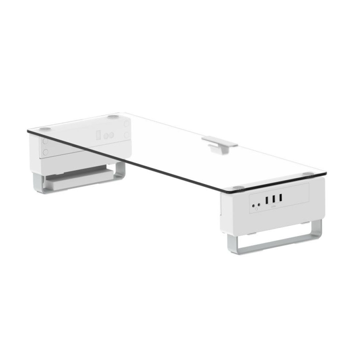 제이굿즈 높이조절 USB 듀얼 모니터 받침대 R1 강화유리 선반 컴퓨터 받침 스탠드 - USB2.0 (R1) 