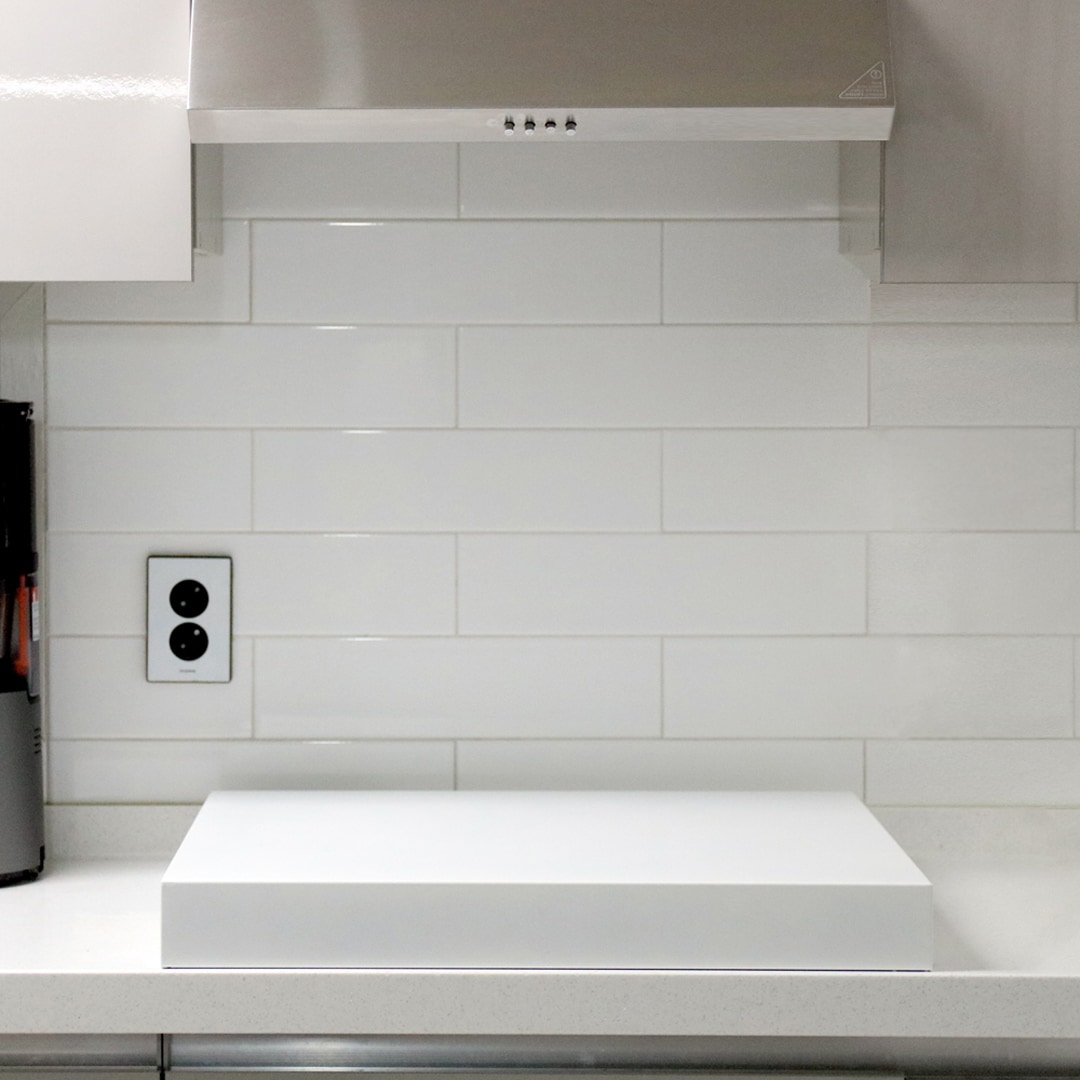 [오늘출발] [신상품] 케이엘 스텐304/공간활용도 UP 화이트/블랙 인덕션 커버 덮개 (반려묘 안전커버) 3sizes - 01.스틸 화이트_2구(32x54x7cm)