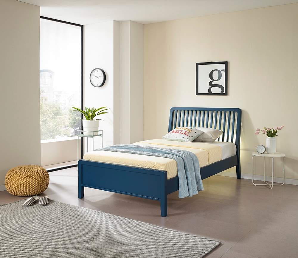 아이마루 제니 SS 3colors 원목학생침대 LED조명침대 리모컨작동가능 매트리스 포함 - 딥네이비_포켓스프링매트리스(20센티)