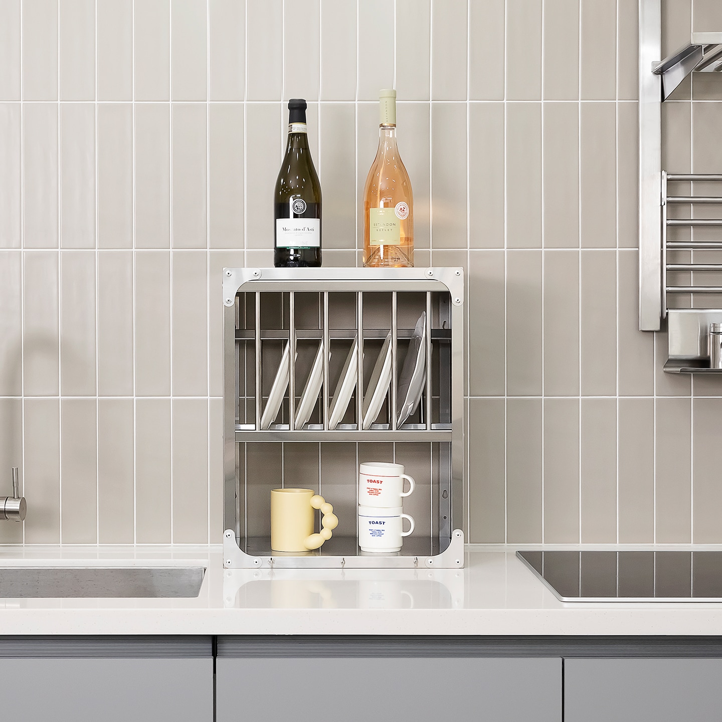 어그리어블리 304 스테인리스 모던 키친렉 S +와인렉 세트 - 사이즈(400250500) : 컵 고리 + 와인잔걸이