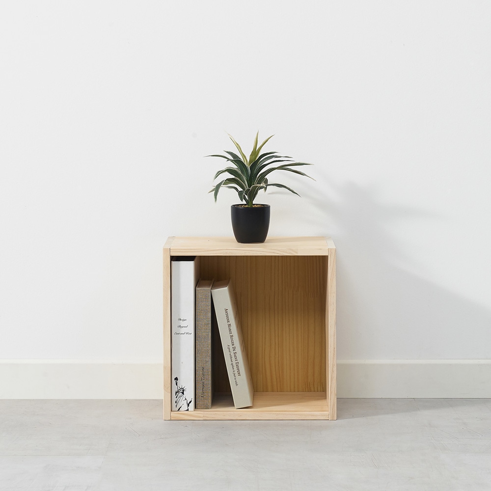 숲애 UV코팅 원목 공간박스 수납장 책장 책꽂이 DIY - 원목 공간박스 1단 