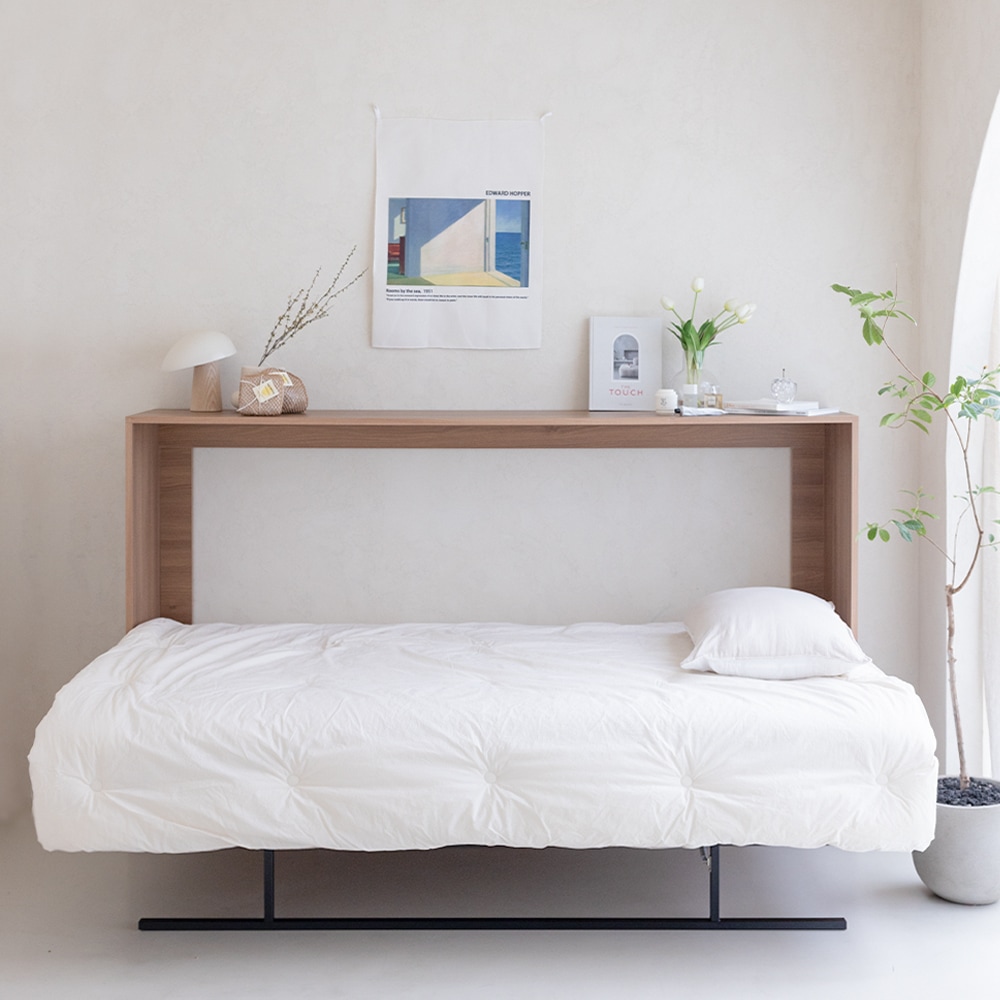 [신상품] 와이케이스토리 스마트 폴딩베드 월베드 공간활용 접이식침대 슈퍼싱글침대 SS - 슈퍼싱글 프레임+독립매트리스