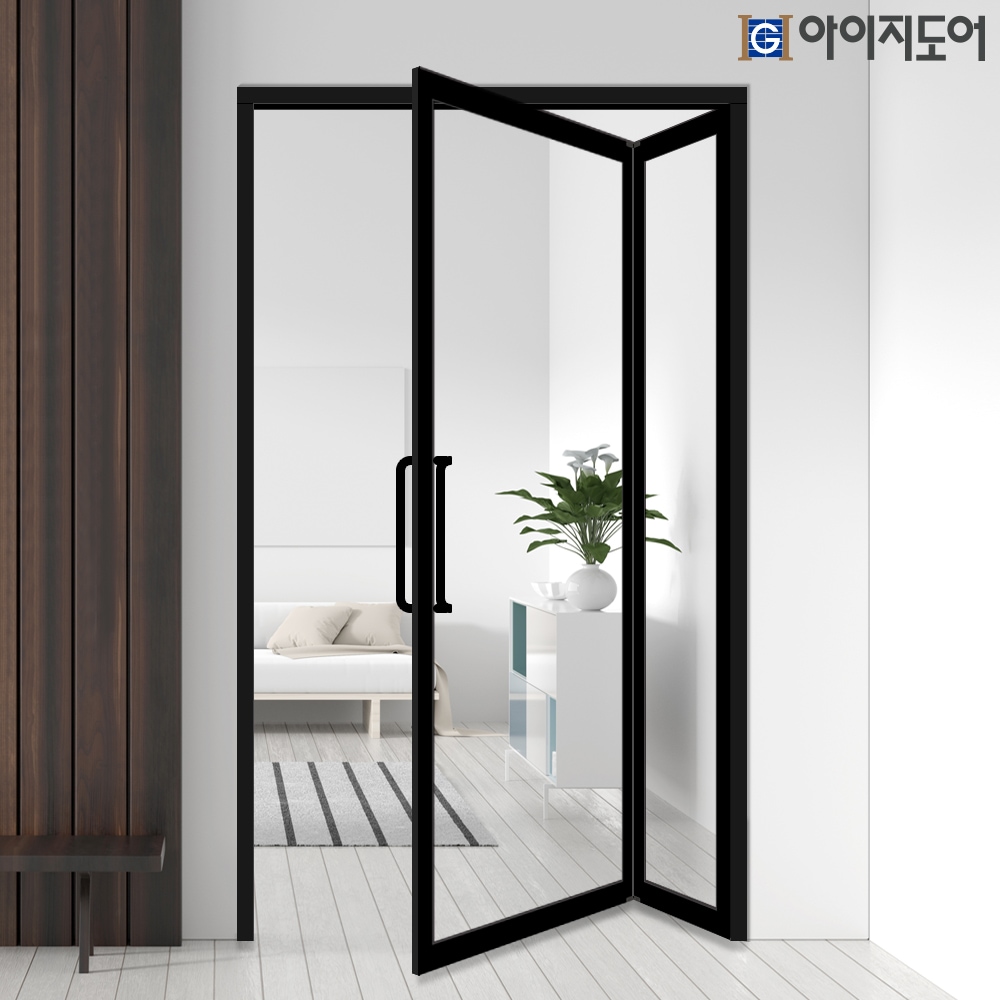 [신상품] 아이지도어 스윙도어 현관 초슬림 중문 아파트 빌라 친환경 뉴 폴딩 투명강화유리 오픈형 - 1.투명_강화유리_1.오픈형