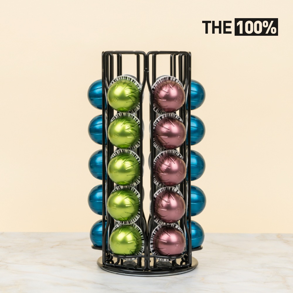 THE 100% 버츄오 캡슐커피 보관함 헥사곤 회전타워 30구 홀더 거치대 - 버츄오 캡슐커피 보관함 헥사곤 회전타워 30구 - 블랙