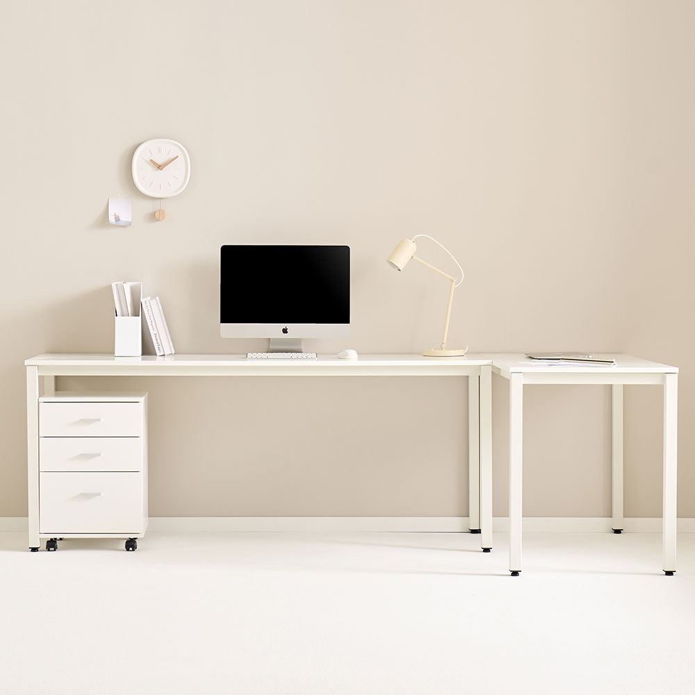 필웰 E0자재 홈오피스 심플 책상 1000 1200 1400 1600 1800 5size - 1600x600_화이트(DK9960)