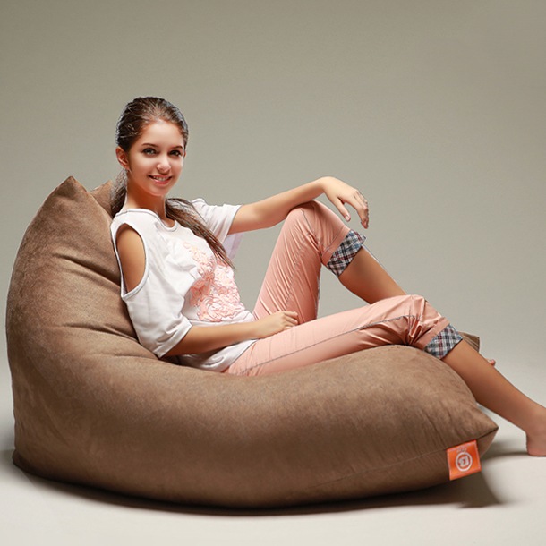 보니타빈백 대형 파우치 SP202 스웨이드 빈백소파 1인쇼파 카페쇼파 1인용쇼파 - 아이보리 