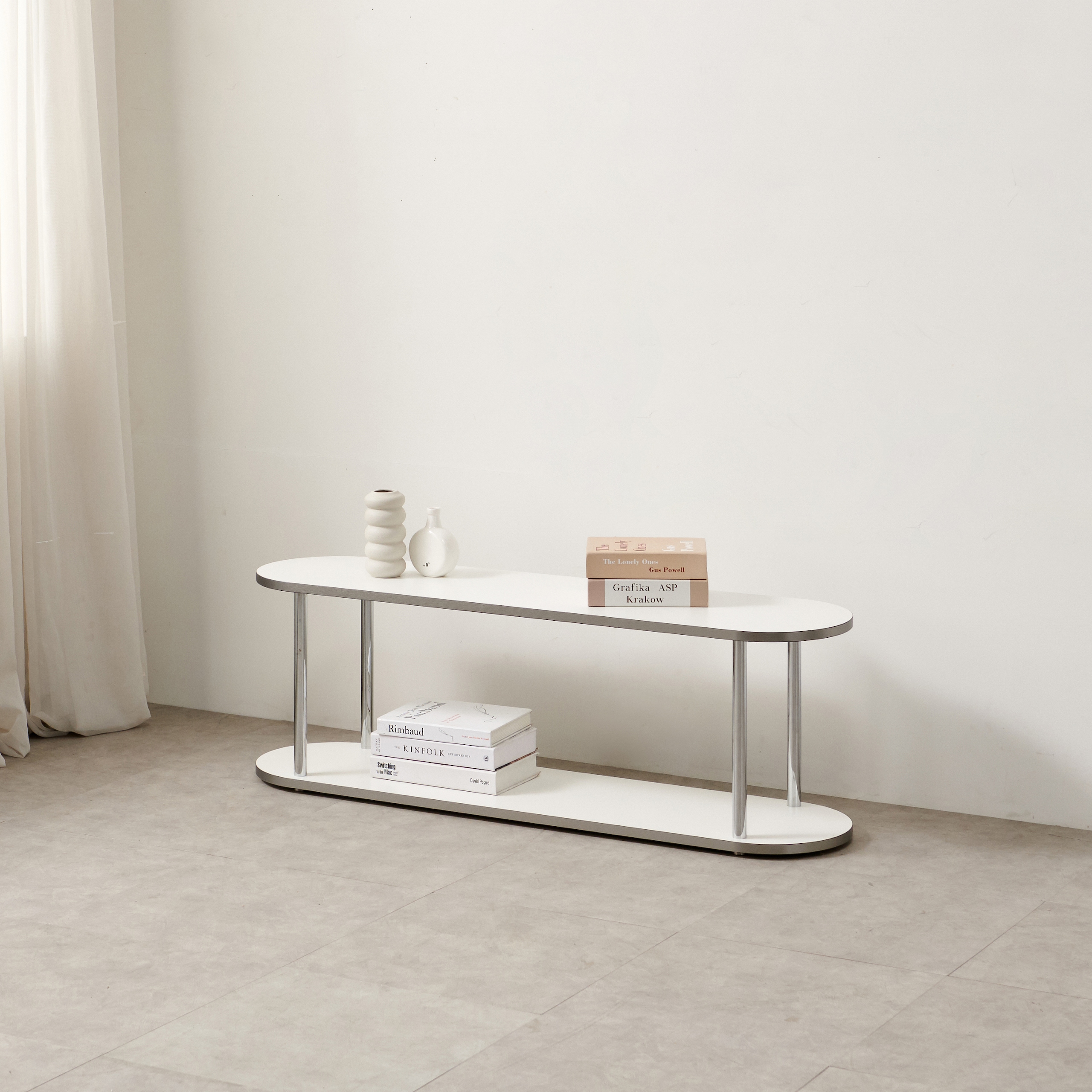 [배러앳홈][신상품]배러앳홈 BAH 2단 철제 모던 진열 선반 콘솔 장식장 900 1200 - 2단 1200