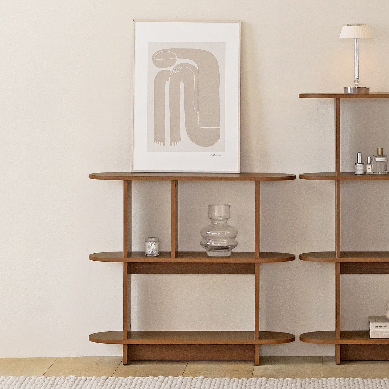 [신상품] 룸앤홈 발트 라운드 수납 선반 다용도 주방 거실장 800/1000 2단 3단 4단 4colors - 발트라운드선반800 2단(브라운)