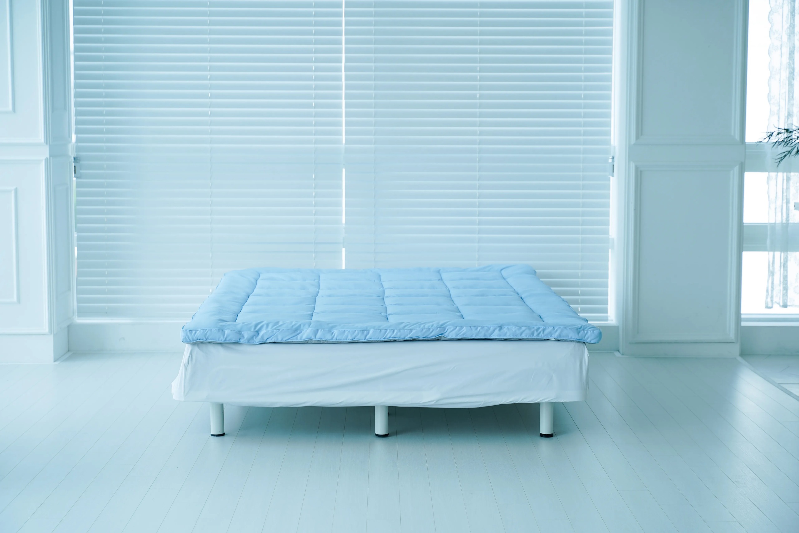 슬립슬러 아이스모찌 쿨링 밴딩형 토퍼 패드 SS/Q 5colors - 싱글 스카이블루