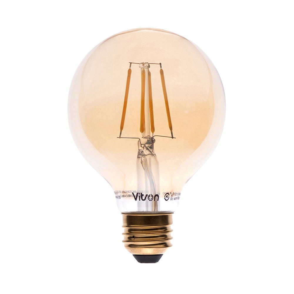 [신상품]노랑조명 LED 에디슨 전구 카페 조명 인테리어 레일 램프 포인트 볼전구 4W 6W E26 KS - 4. LED 에디슨 G80 4W