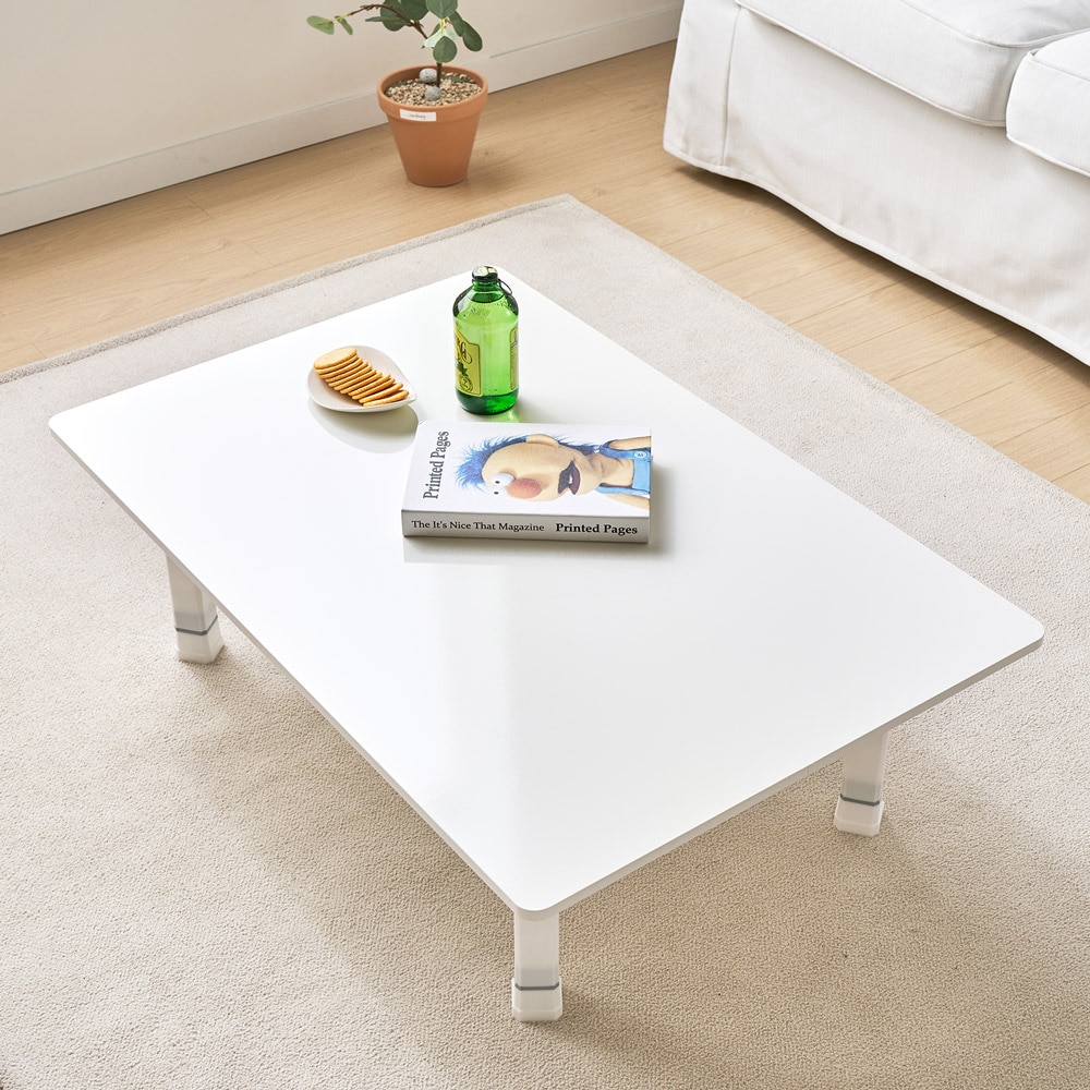 상상e상 베이직 LPM 4단 높이조절 접이식 좌식 테이블 800/900/1200 - 베이직 800 4단_화이트 