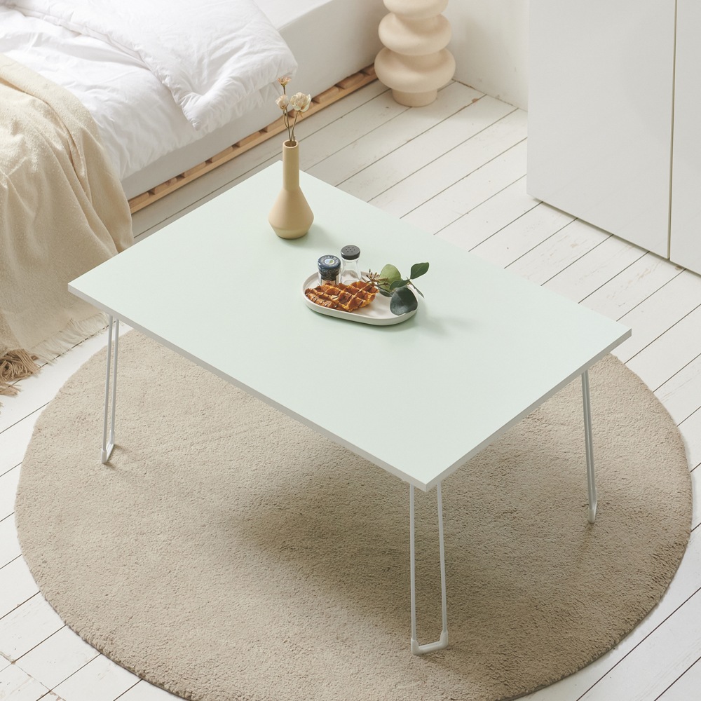 라니퍼니처 블루밍 LPM 다용도 1인용 2인용 접이식테이블 밥상 공부상 - 민트그린_600x400 