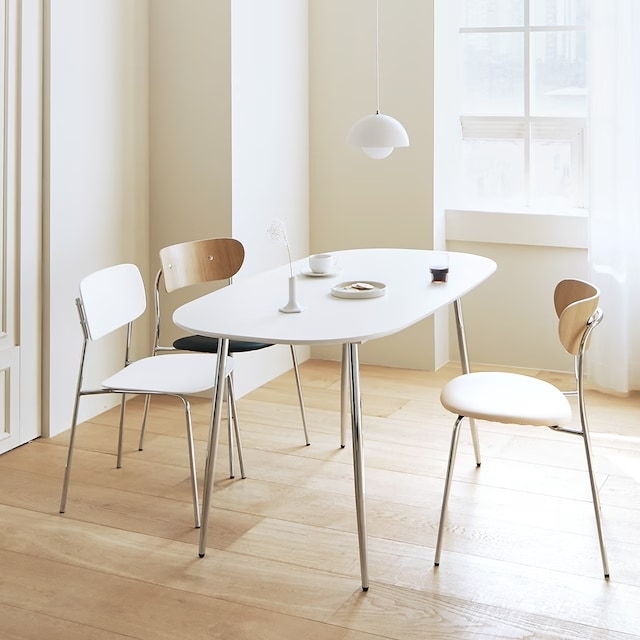 룸앤홈 퀸스 크롬 HPM 4인용 6인용 라운드 식탁 테이블 - 퀸스 크롬 식탁 1400X800 