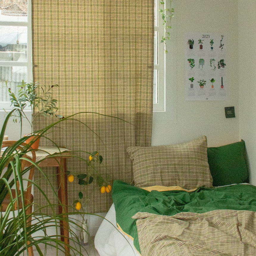 [신상품]몽헤브 컬러가든 린넨 커튼 3size - 컬러가든린넨커튼_길이230