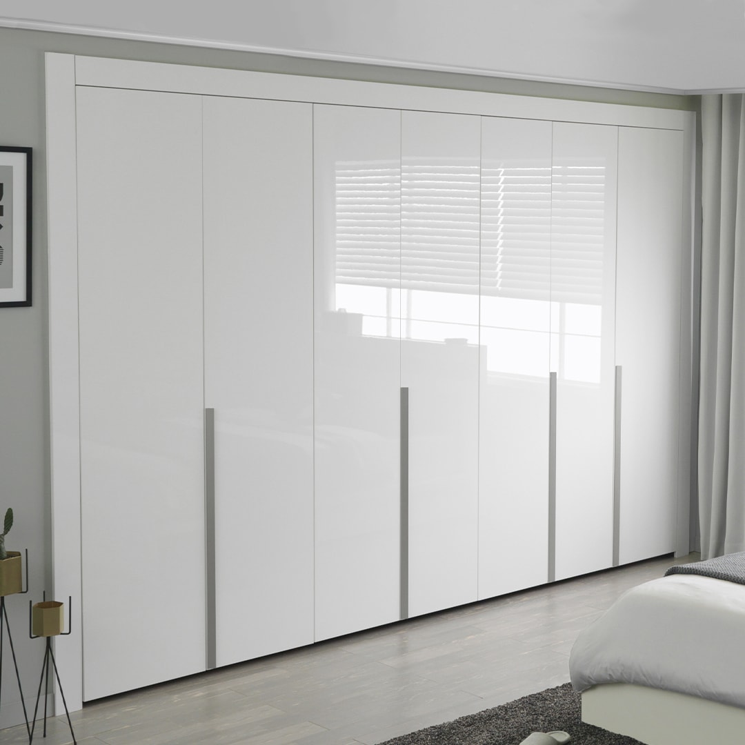 [한샘][신상품]한샘 바이엘 글로시 붙박이장 화이트 하이글로시 행거형(18종/택1) - B형: 250~260_8.5자 (B)