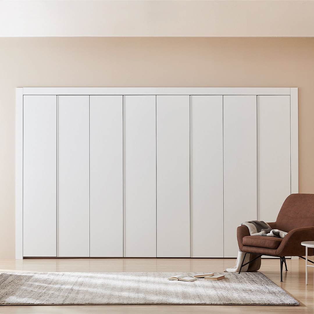 [신상품] 한샘 바이엘 채널 붙박이장 화이트_선반형 (18종/택1) - A형:240~250(8자)(A)