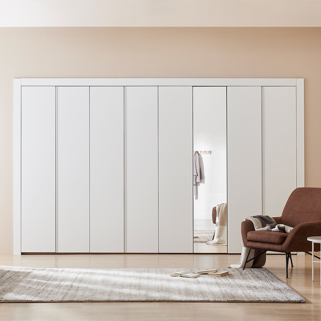 한샘 바이엘 채널 거울 붙박이장 화이트_서랍형(18종/택1) - H형:310~320(10.5자)(H) 