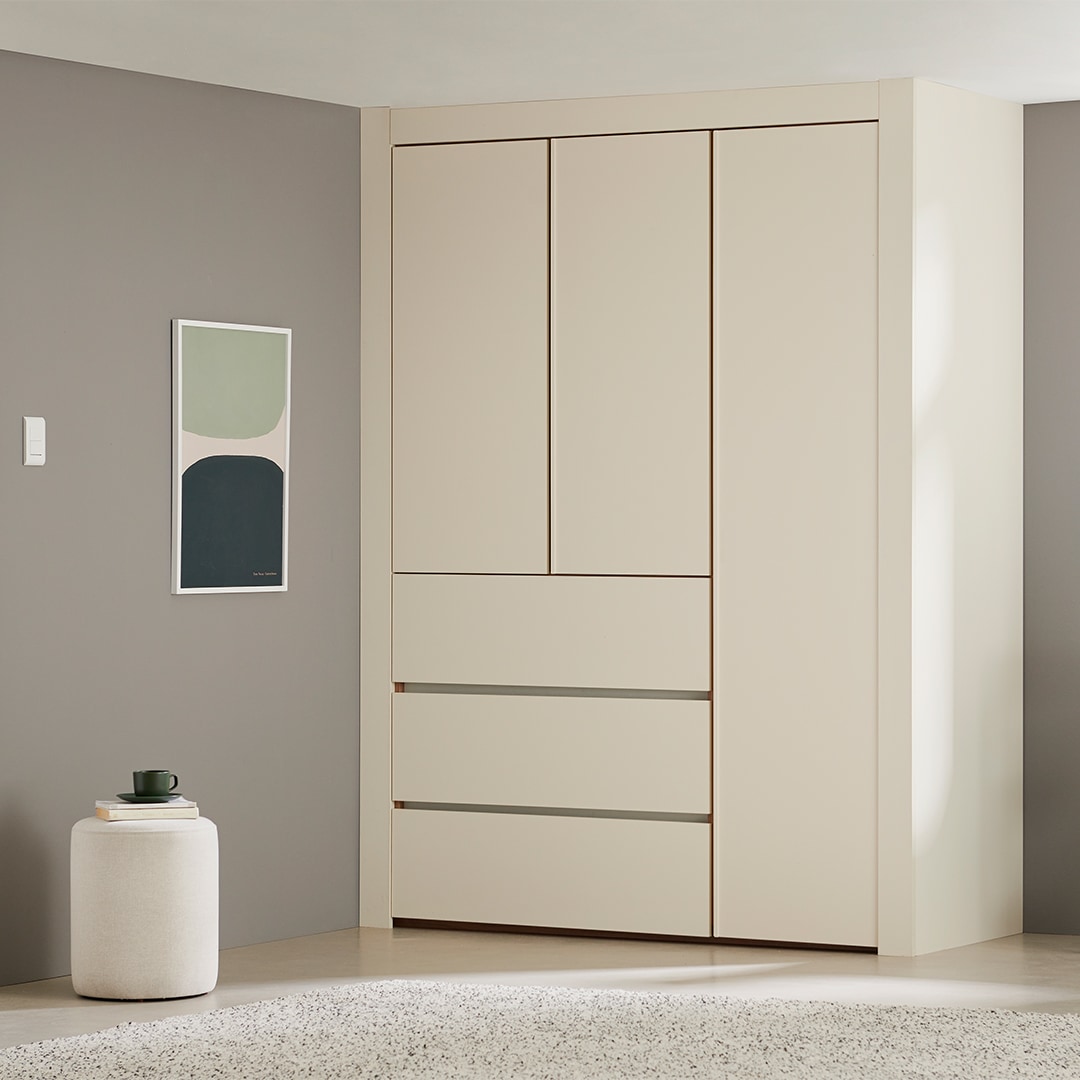 한샘 바이엘 소프트 작은방 붙박이장_데일리서랍형(150~220cm) - A형:150~155cm(A) 