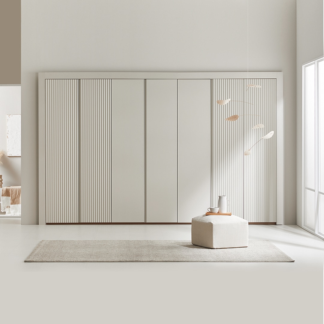 한샘 아트월 붙박이장 대칭형_서랍형(18종/택1) - A형 : 소프트화이트_R형:410~420_13.5자~14자(R) 