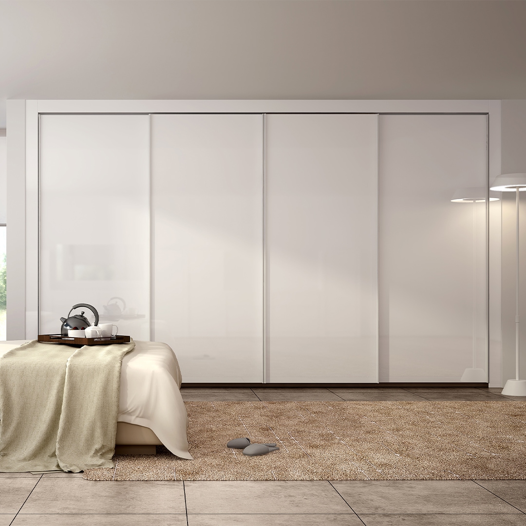 한샘 바이엘 글로시 슬라이딩 붙박이장 화이트 하이글로시_선반형(17종/택1) - Q형: 410~420_13.5자~14자 (Q) 