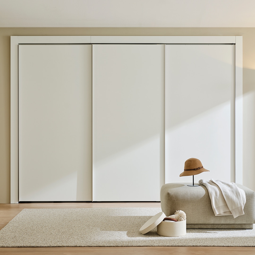 [한샘][신상품]한샘 바이엘 슬라이딩 붙박이장 화이트_서랍형(17종/택1) - A형: 250~260_8.5자 (A)