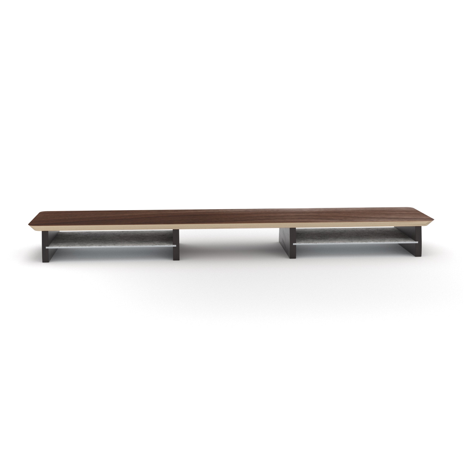 Ekeepment 원목 모니터 받침대 선반 - 원목 모니터 받침대_월넛 듀얼 