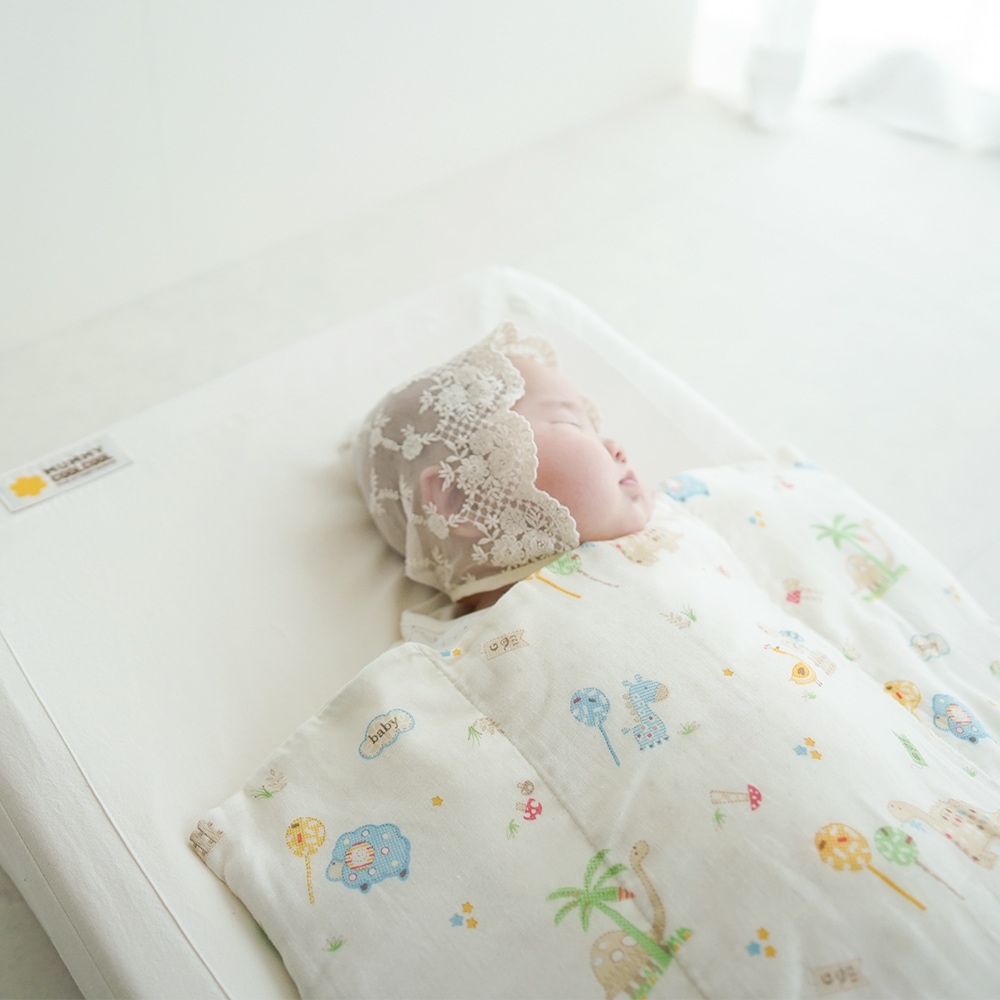 머미쿨쿨 올인원 모로반사 이불 아기이불 신생아 이불 - 애니멀즈 (거즈)