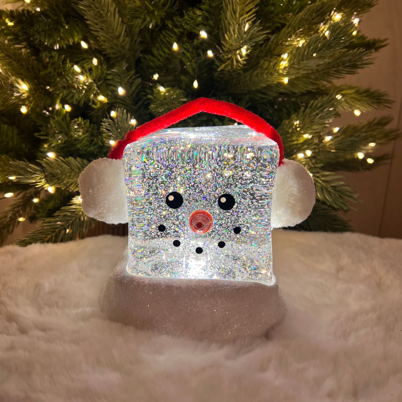 차렌시아 눈사람 얼음핑 크리스마스 스노우볼 무드등 겨울 아이스 미니어처 선물 트리장식 - Short(얼음1단)