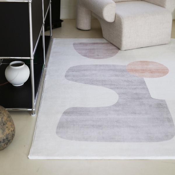 더프리그 마스 워셔블 기하학 패턴 디자인 극세사 거실카페트 거실 러그 - 80x160 