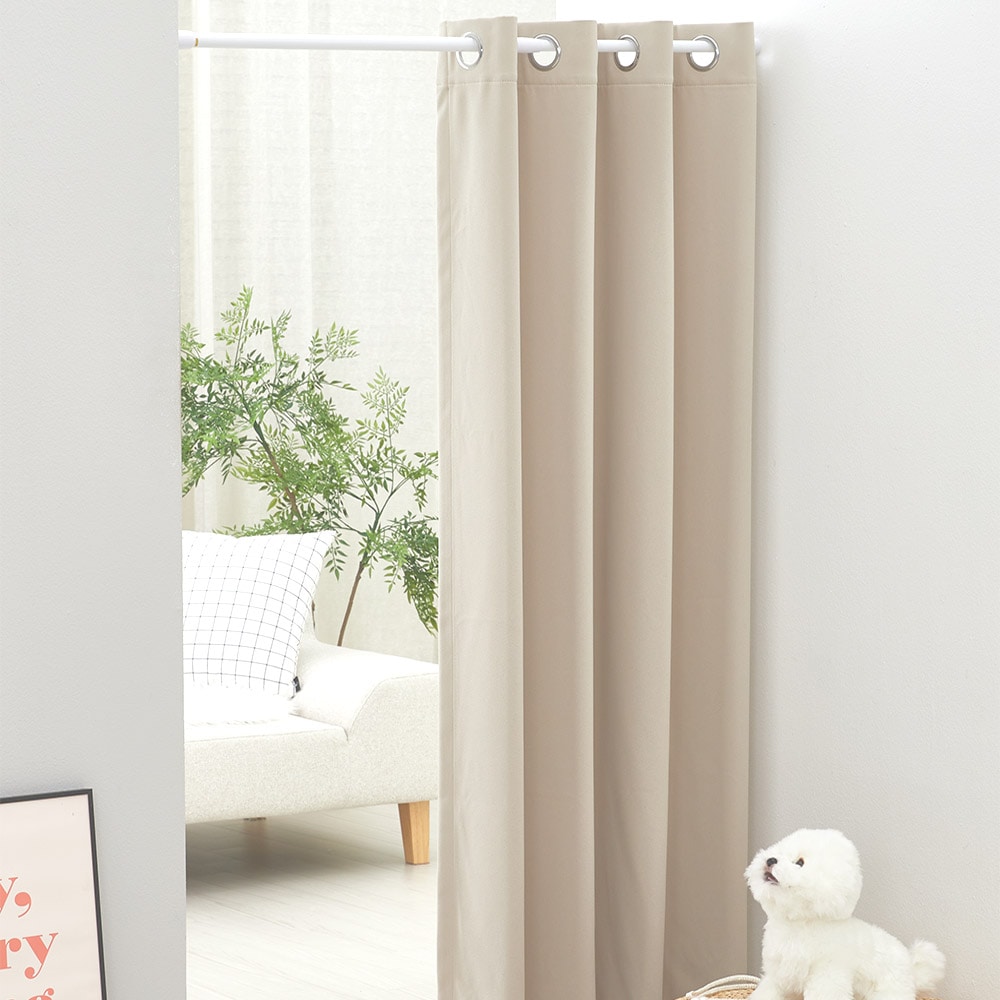 [신상품](주)썬데코 3중직 양면 가리막 암막커튼 - 01_스프링 아이보리_150 x 250cm