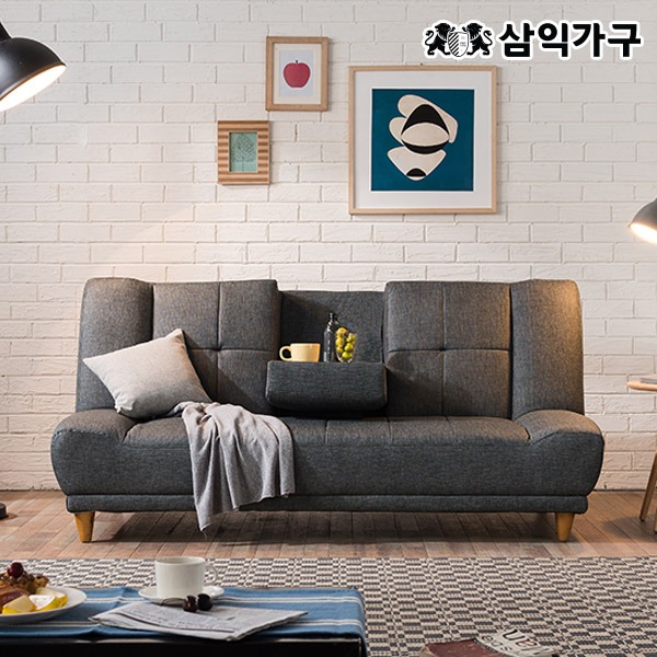 삼익가구 빌라 3인용 가죽 접이식 소파베드 