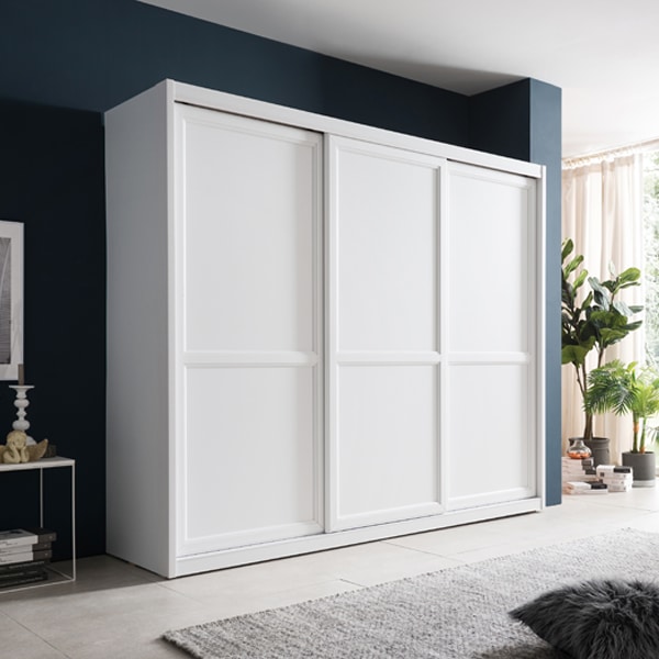 [신상품]레오가구 두칸 음각 화이트 슬라이딩장 - 3통